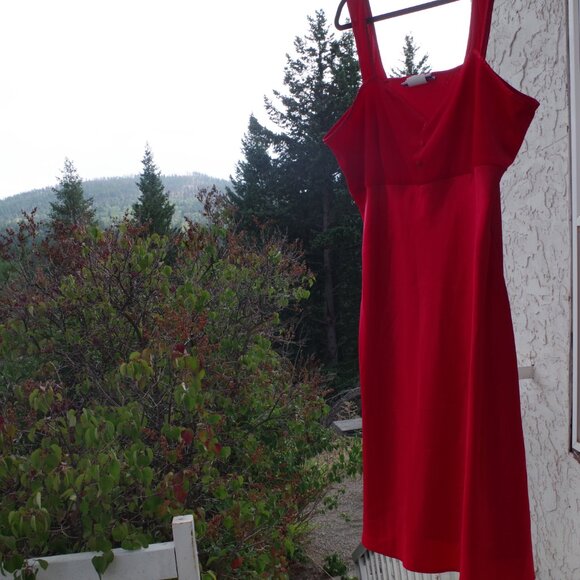 Plus SizeVintage Big Beautiful Red 90s Slip Dress Friends Style - Picture 1 of 7